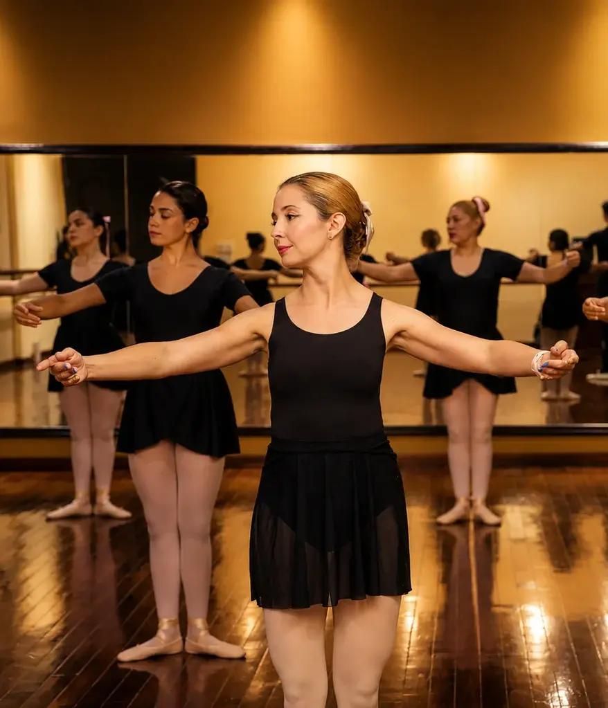 Bailarín de ballet de edad avanzada en una pose elegante